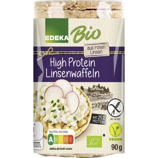 EDEKA Bio High Protein Linsenwaffeln 90G 1 EDEKA Bio High Protein Linsenwaffeln 90G