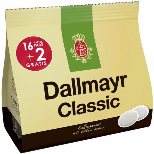 Dallmayr Kaffeepads Classic 16+2ST 124G 1 Dallmayr Kaffeepads Classic 16+2ST 124G