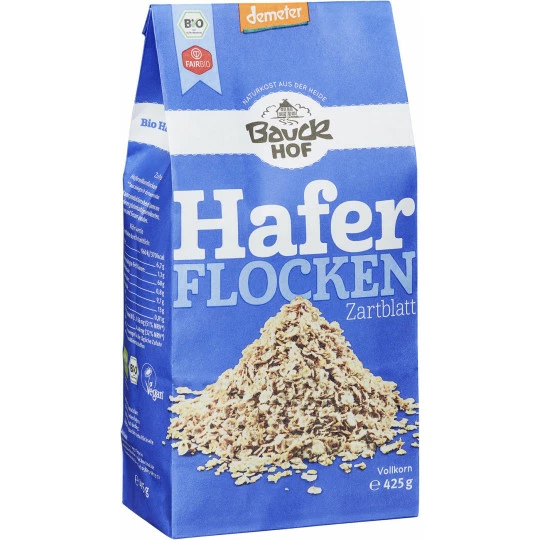 Bauckhof Demeter Bio Haferflocken Zartblatt 425G 1 Bauckhof Demeter Bio Haferflocken Zartblatt 425G