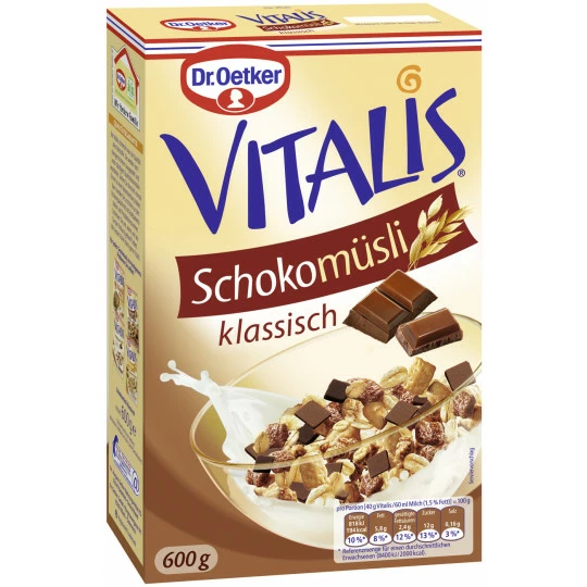 Dr. Oetker Vitalis Schoko Müsli Klassisch 600G 1 Dr. Oetker Vitalis Schoko Müsli Klassisch 600G