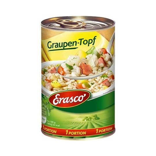 Erasco 1 Portion Graupen-Topf 400G 1 Erasco 1 Portion Graupen-Topf 400G