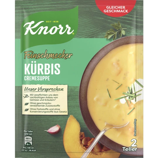 Knorr Feinschmecker Kürbis Cremesuppe 52G 1 Knorr Feinschmecker Kürbis Cremesuppe 52G