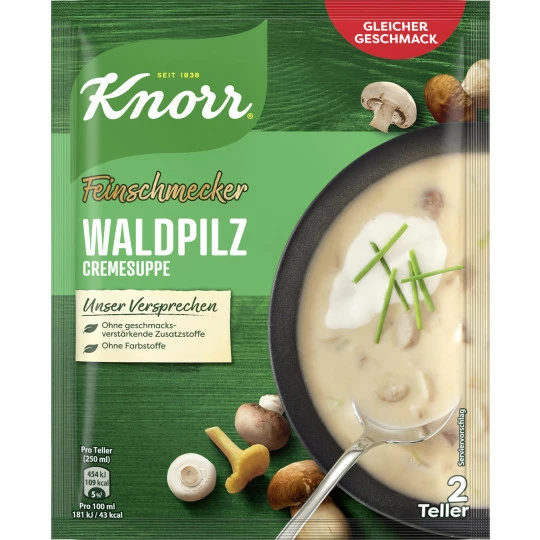 Knorr Feinschmecker Waldpilz Cremesuppe 48G 1 Knorr Feinschmecker Waldpilz Cremesuppe 48G