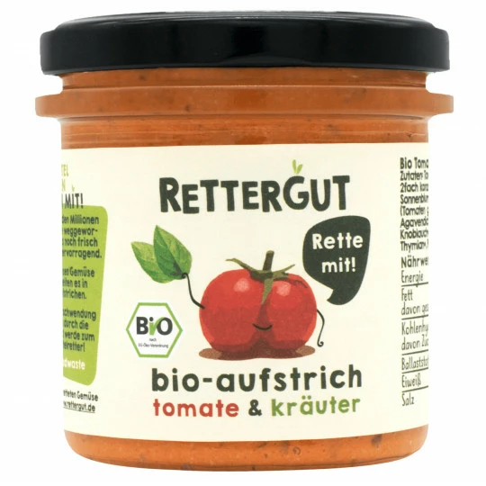 Rettergut Bio Aufstrich Tomate & Kräuter 135G 1 Rettergut Bio Aufstrich Tomate & Kräuter 135G