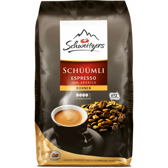 Schweitzers Schüümli Espresso 100% Arabica Bohnen 1KG 1 Schweitzers Schüümli Espresso 100% Arabica Bohnen 1KG